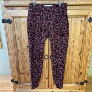 Soft Surroundings Ultimate High Rise Leopard Skinny Jeans Women's Size 6